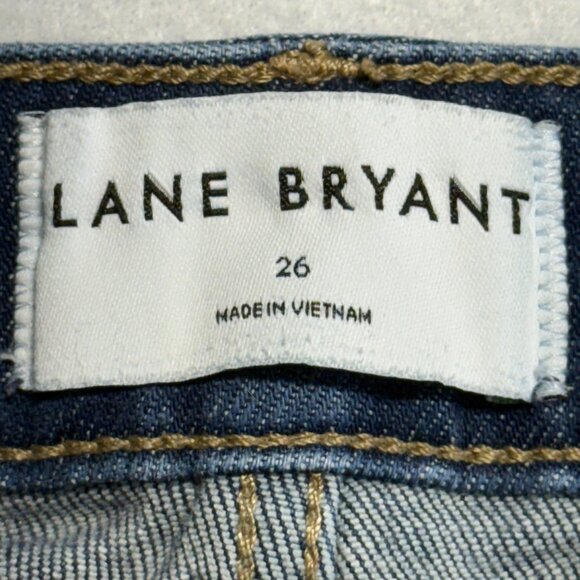 Lane Bryant Women's Mid Rise Straight Crop Denim Jeans Plus Sz 26 Flex Waistband - Picture 5 of 11